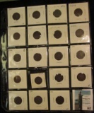 (19) Carded Indian Head Cents in a plastic page dated 1887-1900.