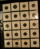 (20) Carded Indian Head Cents in a plastic page dated 1892-1908.