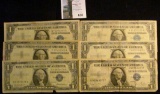 Series 1935D, 1935E, (3) 1957, & 1957B U.S. One Dollar Silver Certificates.