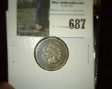 1860 Early Civil War era Indian Head Cent, nice Full Liberty.