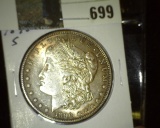 1890 S Morgan Silver Dollar, lots of flash and natural toning.