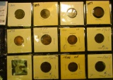 (12) Carded Indian Head Cents dating back to 1859.