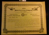 1928 Unissued Stock Certificate 