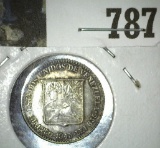 1945 Silver Venezuela Ten Centavos in a nicely toned high grade.