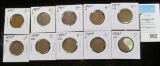 (10) 1909 P Lincoln Cents grading Good to fine. All carded and ready to sell.