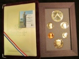 1988 S Silver U.S. Premier Proof Set in original felt covered case, no box. Contains Olympic Silver
