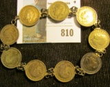 Ladies Bracelet made of Silver Great Britain Coins by a World War II Soldier.