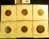 1925D EF, 25S EF, 26P EF, 26D EF, 26S Good, & 28 Large S Fine Lincoln Cents, both carded and ready t