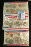 1975, 79, & 80 U.S. Mint Sets in original cellophane and envelopes.