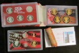 2008 S United States Mint Silver Proof Set in original box of issue; & a roll of Quarters labeled 