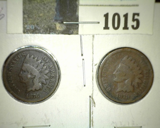 1876 & 1878 Indian Head Cents, both Good.