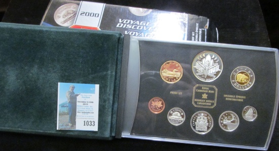 2000 Canada Proof Set, "Voyage of Discovery", Original as issued.