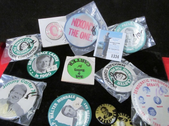 Group of various Political Pin-backs including an angle changing one from Nixon.