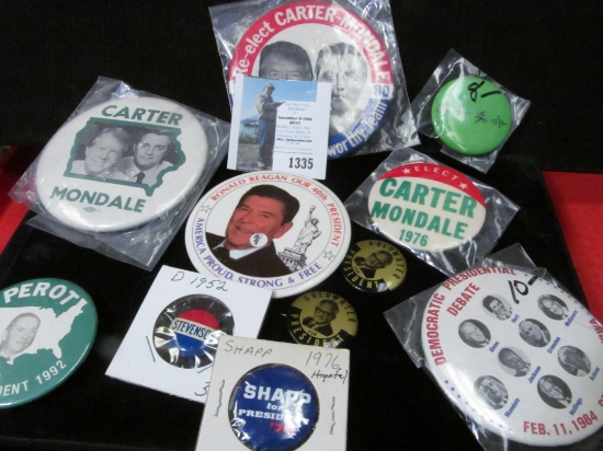 Group of various Political Pin-backs including a Ronald Reagan.