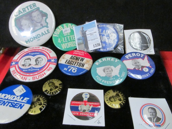 Group of various Political Pin-backs including a Ford-Dole Four letter word one.