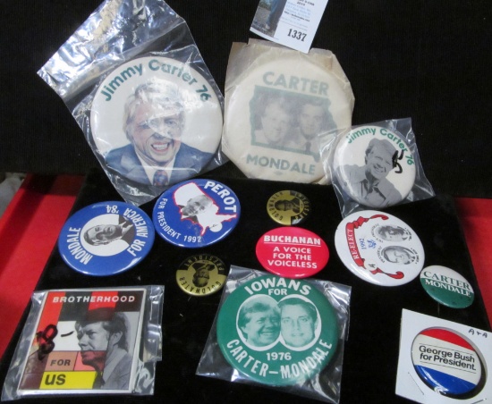 Group of various Political Pin-backs including a Jimmy Carter.