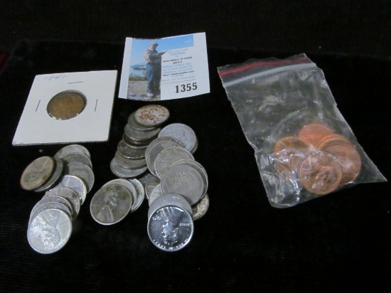 (36) 1943 World War II Steel Cents and a few high grade Lincoln Cents.