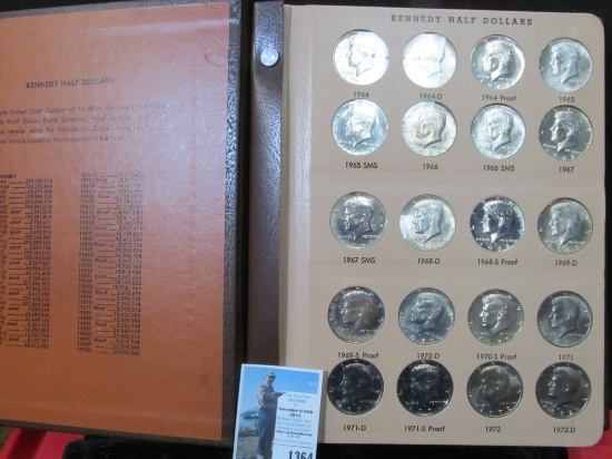 "Kennedy Half Dollars Including Proof Issues" Album with complete set of Halves including Silver Pro