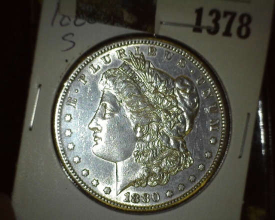 1880 S Morgan Silver Dollar, lots of flash.