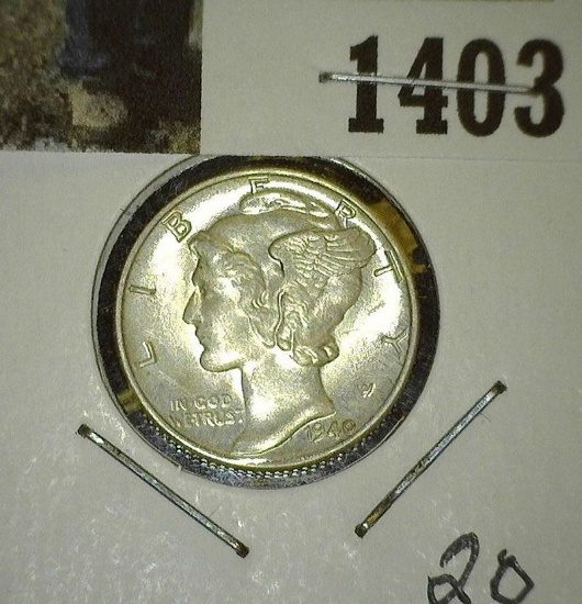 1940 P Mercury Dime. BU