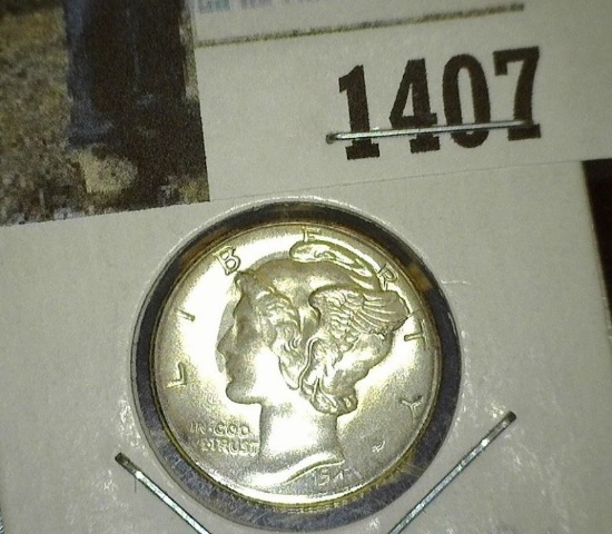 1940 S Mercury Dime Brilliant Uncirculated.