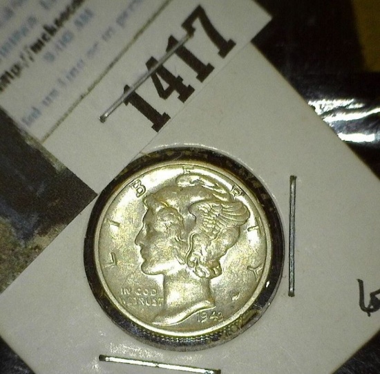 1943 P Mercury Dime. Unc