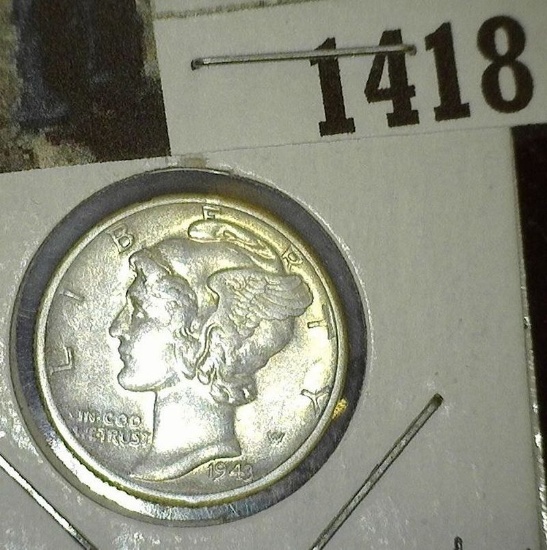 1943 D Mercury Dime. Unc