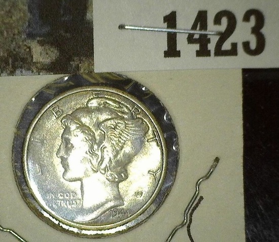 1944 D Mercury Dime. Lightly toned BU