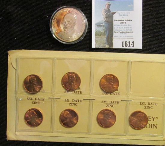 1982 BU Seven-piece Variety Cent Set & "Dwight D. Eisenhower 1953-1961 34th President" Proof encased