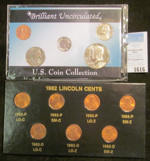 1982 BU Seven-piece Variety Cent Set & a BU Five-piece U.S. Coin Collection Cent to Kennedy Half.