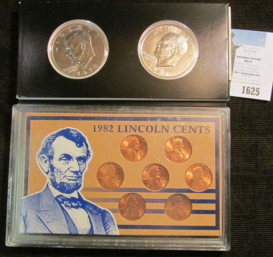 1982 BU Seven-piece Variety Cent Set & 1978 P & D Eisenhower Dollars in a special holder.