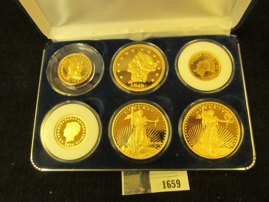 "National Collector's Mint Six-piece Gold facsimile Proof Set. Very attractive.