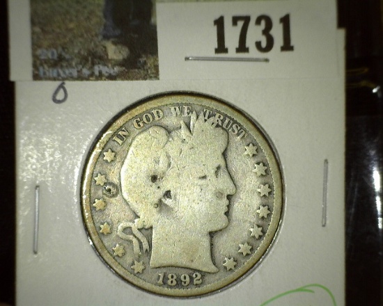 1892 O Barber Half Dollar