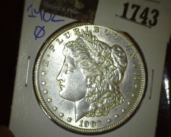 1902 O Morgan Silver Dollar, Brilliant.