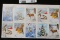 1966 Wildlife Christmas Stamps painted by Maynard Reece attached in a little booklet.