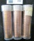 1968 S, 75 D, & 77 P Gem BU Solid date rolls of Lincoln Cents stored in plastic tubes.