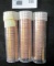 1968 S, 75 D, & 77 P Gem BU Solid date rolls of Lincoln Cents stored in plastic tubes.
