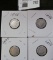 1845P, 1853P, & 1857P Seated Liberty & 1899 P Barber U.S. Dimes.