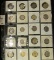 Twenty-pocket plastic page with (20) slightly better Jefferson Nickels including Silver issues and a