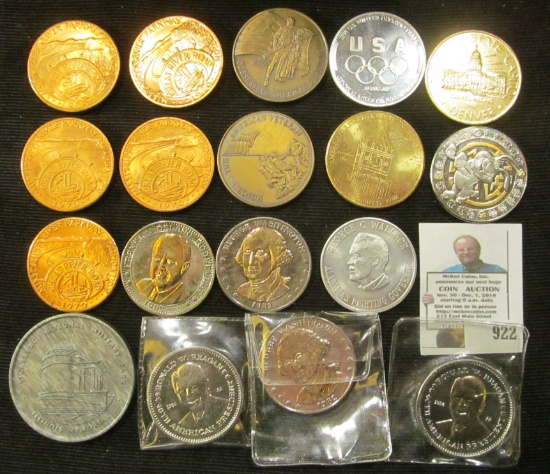 (5) Double Eagle Coins & (13) miscellaneous medals.