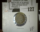 1870 7/7 Canada Five Cent Silver, VF+.