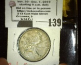 1937 Popular First Year Canada Silver Quarter.