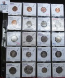 20-pocket plastic page with (20) different Panama and Paraguay Coins, many are BU or Proof.