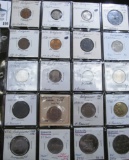 20-pocket plastic page with (20) different Belgium and Bermuda, Coins, many are BU or Proof.