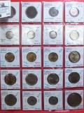 20-pocket plastic page with (20) different Turkey and Tunisia Coins, many are BU.