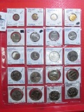 20-pocket plastic page with (20) different Thailand Coins, all are BU.