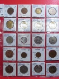 20-pocket plastic page with (20) different Iceland, India, Ireland, and Israel Coins, most are BU.