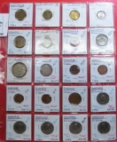 20-pocket plastic page with (20) different Guatemala & Honduras Coins, Most are BU.