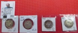 1949 EF, 53 BU, 58 BU, & 59 BU Silver Canada Quarters.