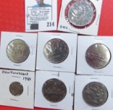 1943 Newfound, Canada Silver Dime EF; & (6) Canada One Dollar Coins all BU, includes: 1969, 1870-197